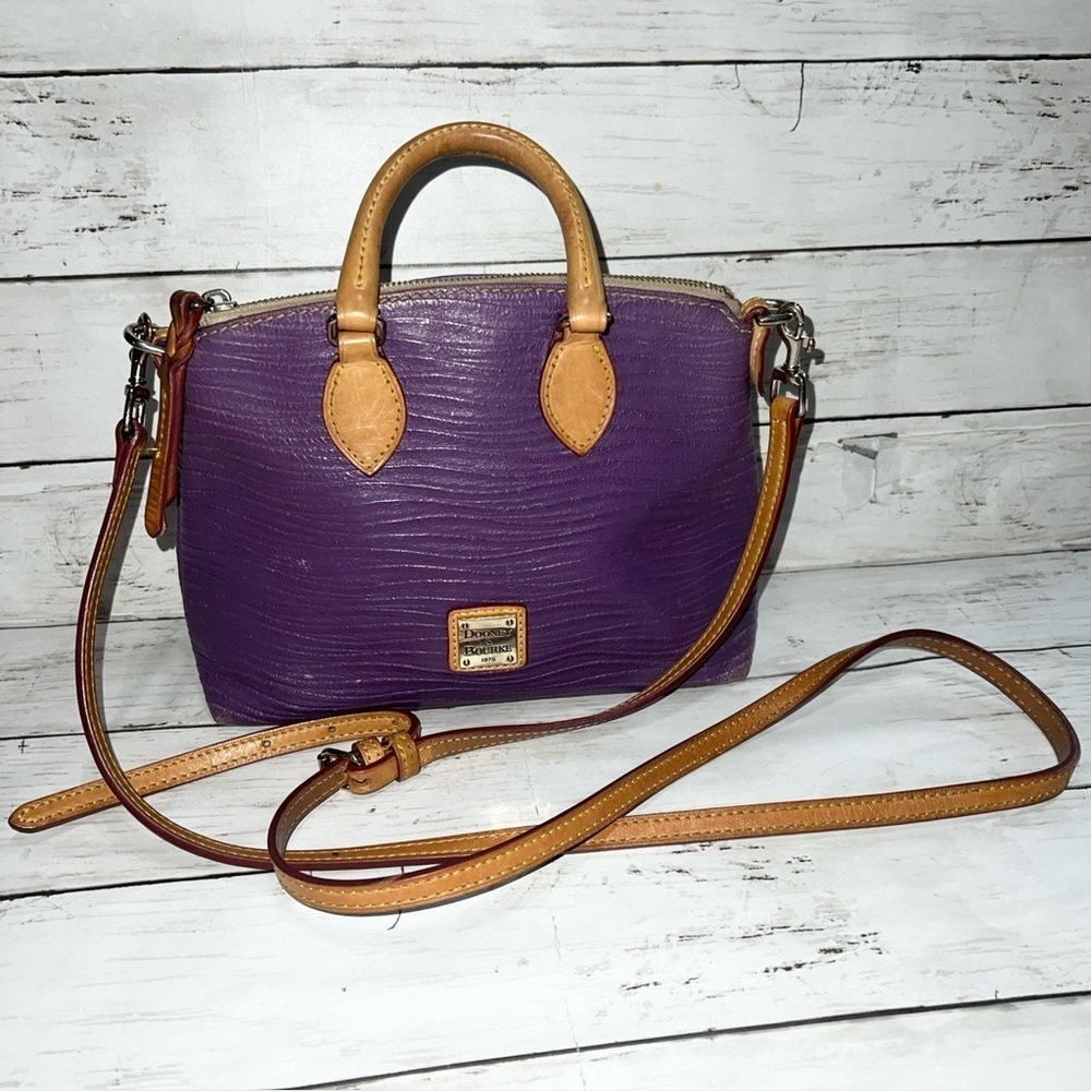 Dooney & Bourke Purple and Tan Handbag
